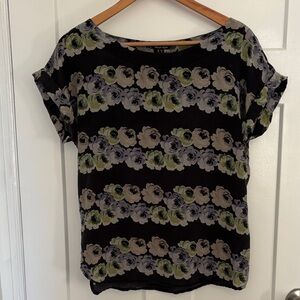 Steven Alan Navy Floral Blouse